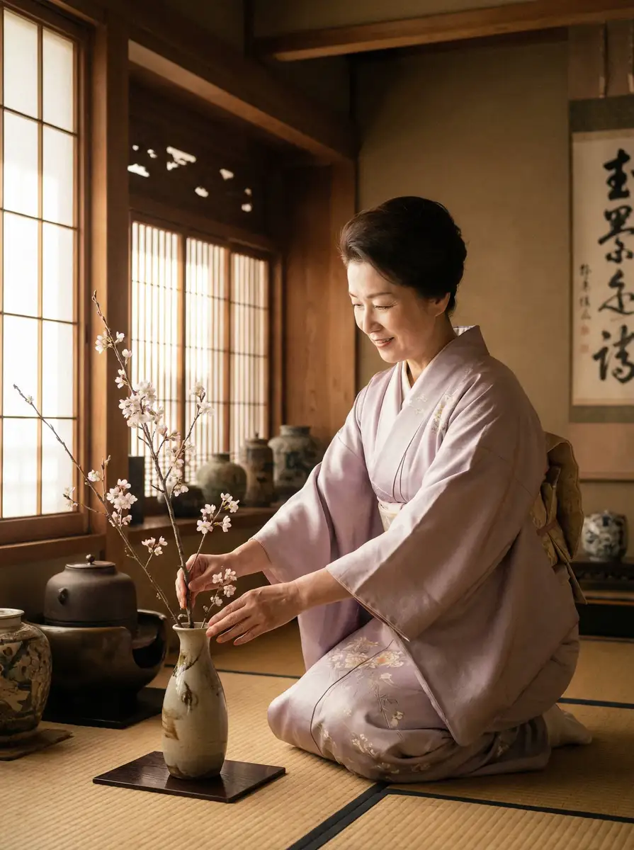 一位优雅的 萝莉岛_萝莉岛吃瓜爆料 | 全网最全萝莉岛聚集地 在和室中插花